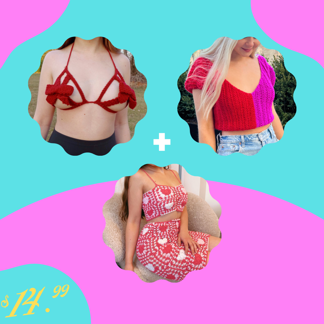 Galentine's Day Crochet Pattern Bundle
